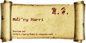 Móry Harri névjegykártya